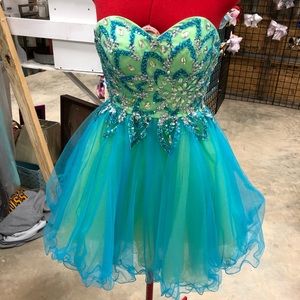 Blue/Green short formal dress